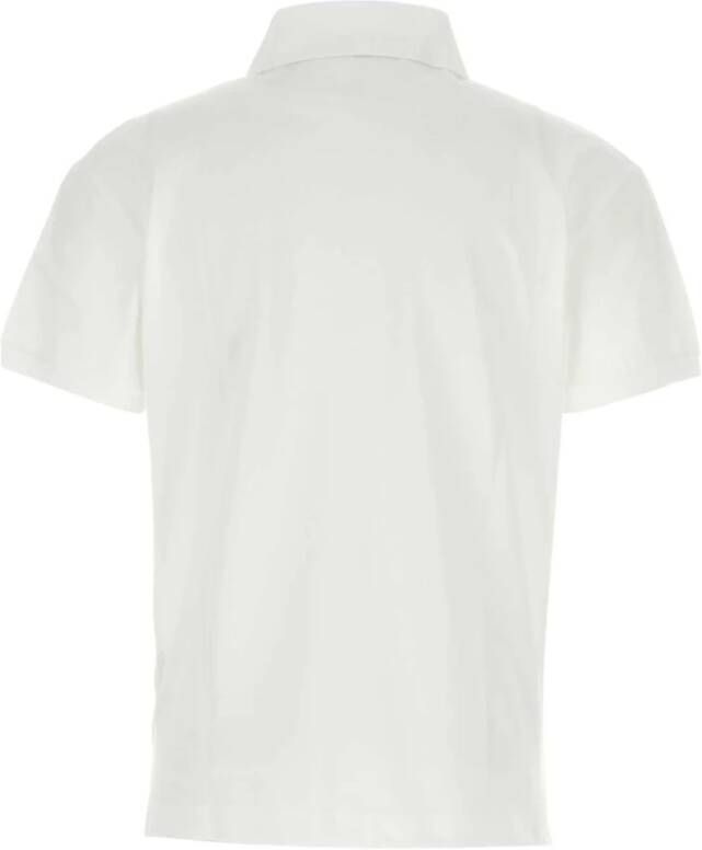 Palm Angels Wit Piquet Polo Shirt Klassieke Stijl Wit Heren