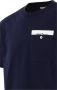 Palm Angels Blauw Katoenen Jersey Crewneck T-Shirt met Logo Trim Blue Heren - Thumbnail 3