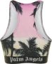 Palm Angels Paarse Palmboomprint Mouwloze Crop Top Paars Dames - Thumbnail 2