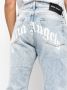 Palm Angels Curved Logo Back B 5 Zakken Loszittende Jeans Blauw Heren - Thumbnail 4