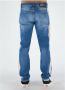 Palm Angels Slim Fit Blauwe Jeans met Vintage Effect en Crème Beige Zijstrepen Blauw Heren - Thumbnail 4