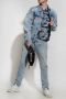 Palm Angels Curved Logo Back B 5 Zakken Loszittende Jeans Blauw Heren - Thumbnail 2