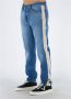 Palm Angels Slim Fit Blauwe Jeans met Vintage Effect en Crème Beige Zijstrepen Blauw Heren - Thumbnail 2