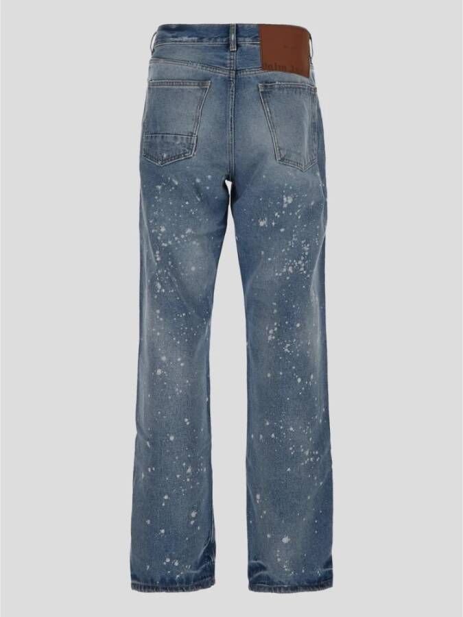 Palm Angels Vieze Low-Waist Jeans Blauw Heren