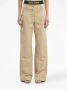 Palm Angels Beige Katoenen Broek met Borduursel Beige Dames - Thumbnail 2