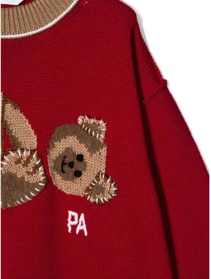Palm Angels Kids Intarsia trui Rood - Foto 5