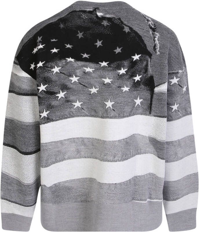 Palm Angels Sweatshirt met strepen en sterrenpatroon Grijs Heren