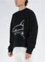Palm Angels Zwarte katoenen sweatshirt met gespleten haaienborduursel Zwart Heren - Thumbnail 4