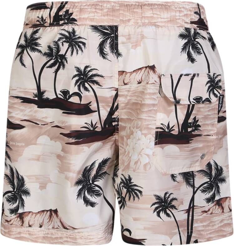 Palm Angels Beige Zwemkleding met Palmboomprint voor Heren Beige Heren