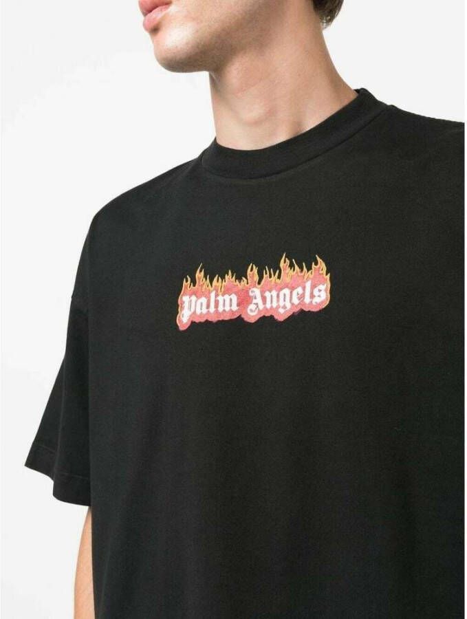 Palm Angels T-shirt met logoprint Zwart - Foto 3