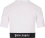 Palm Angels Witte Katoenen Crop T-shirt met Logo Elastische Band White Dames - Thumbnail 2