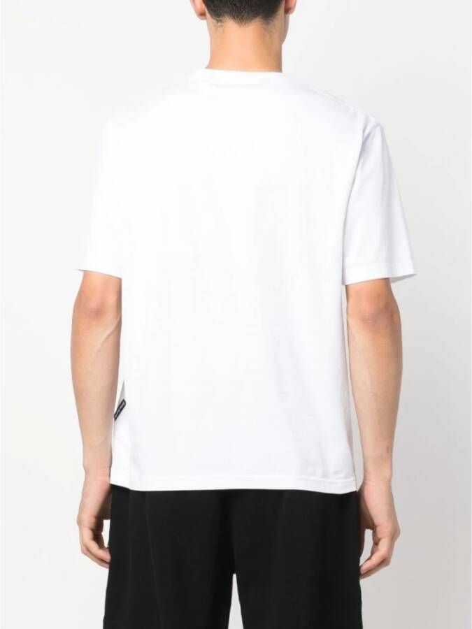 Palm Angels Monogram Katoenen T-shirt Wit Zwart Wit Heren