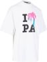Palm Angels Wit Katoenen T-Shirt met I Love Pa Print Wit Heren - Thumbnail 8
