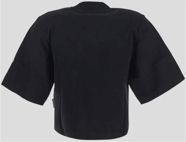 Palm Angels Stijlvolle Ribdetail Dames T-shirt Zwart Dames