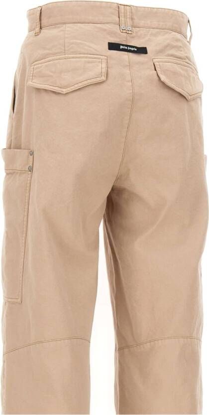 Palm Angels Tapered Trousers Beige Heren