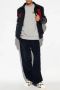 Palm Angels Donkerblauwe Corduroy Broek met Logo Detail Blauw Heren - Thumbnail 4