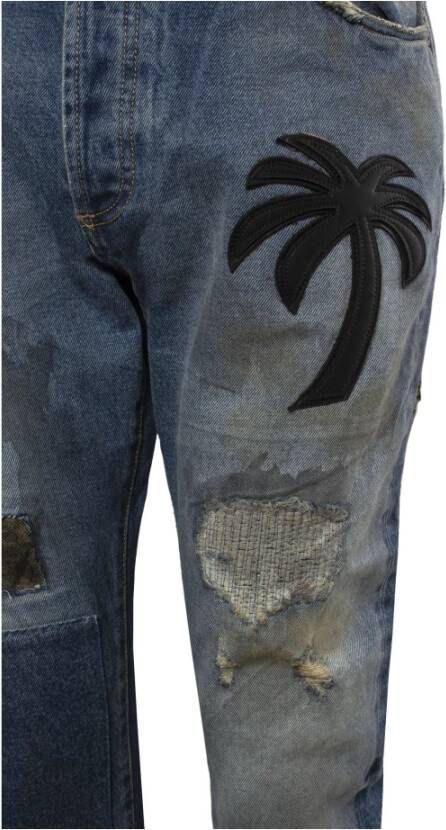Palm Angels Jeans met patchwork Blauw - Foto 3