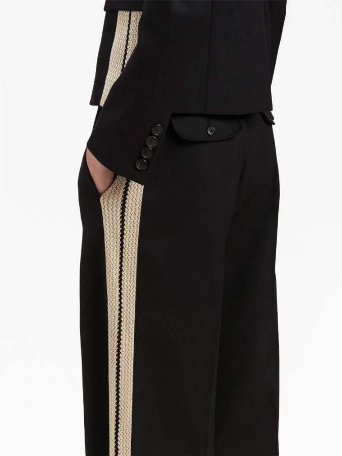 Palm Angels Zwarte Wijde Broek voor Dames Zwart Dames