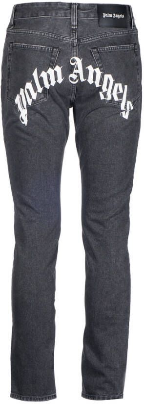 Palm Angels Slim Fit Grijze Jeans Zwart Heren