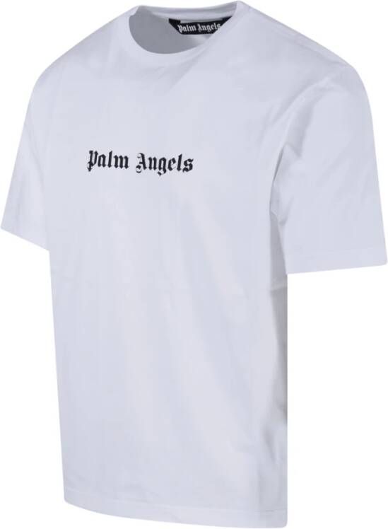 Palm Angels Wit Zwart Classic Logo Slim Tee Wit Heren