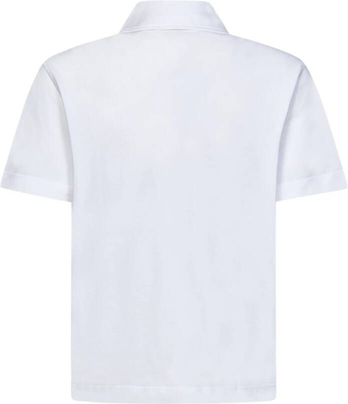 Palm Angels Witte Polo Shirt met Logo Trim White Heren