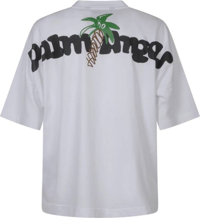 Palm Angels Witte Sketchy Over Tee Shirts Wit Heren