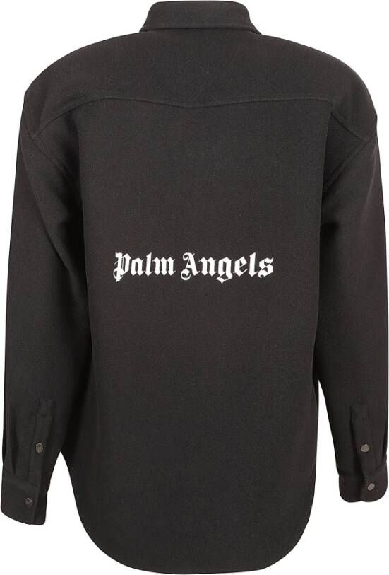 Palm Angels Zwart Wit Overhemd Black Heren