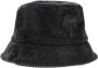 Palm Angels Zwarte Katoenen Hoed met Leren Palmlogo Black Dames - Thumbnail 1