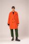 Paltò Dubbelbreastede Jas met Raglanmouwen en Oversized Pasvorm Orange Dames - Thumbnail 2