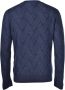 Paolo Fiorillo Capri Cashmere Zig Zag Trui Blauw Heren - Thumbnail 2