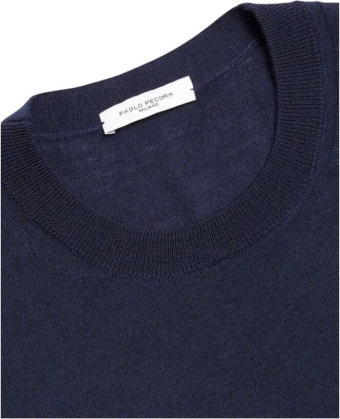 Paolo Pecora Blauwe Sweaters voor Heren Blauw Heren