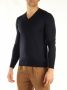 Paolo Pecora V-hals gebreide kleding Blauw Heren - Thumbnail 2