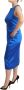 P.a.r.o.s.h. Blue Acetate Sleeveless Pleated Midi Sheath Dress Blauw Dames - Thumbnail 2