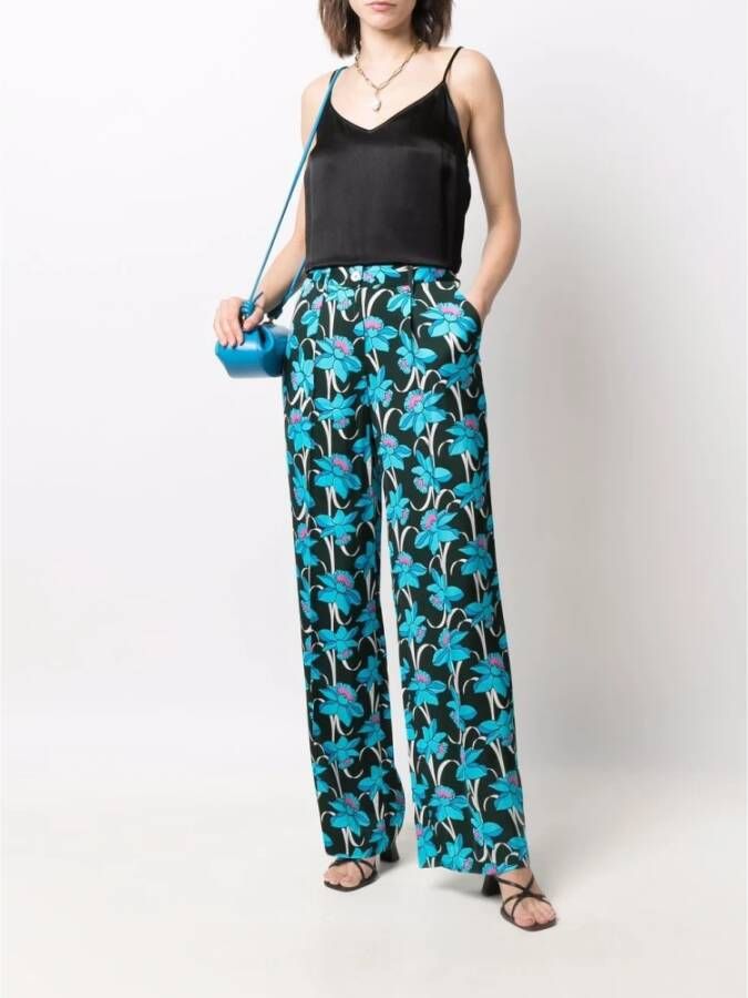 P.a.r.o.s.h. Broek zijn flora Blauw Dames