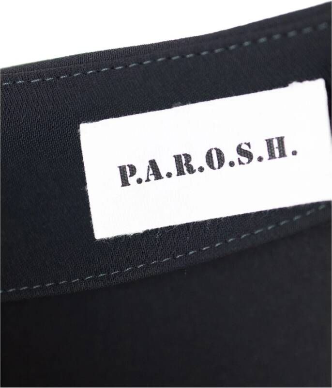 P.a.r.o.s.h. Zwarte lange jurk met pofmouwen Black Dames
