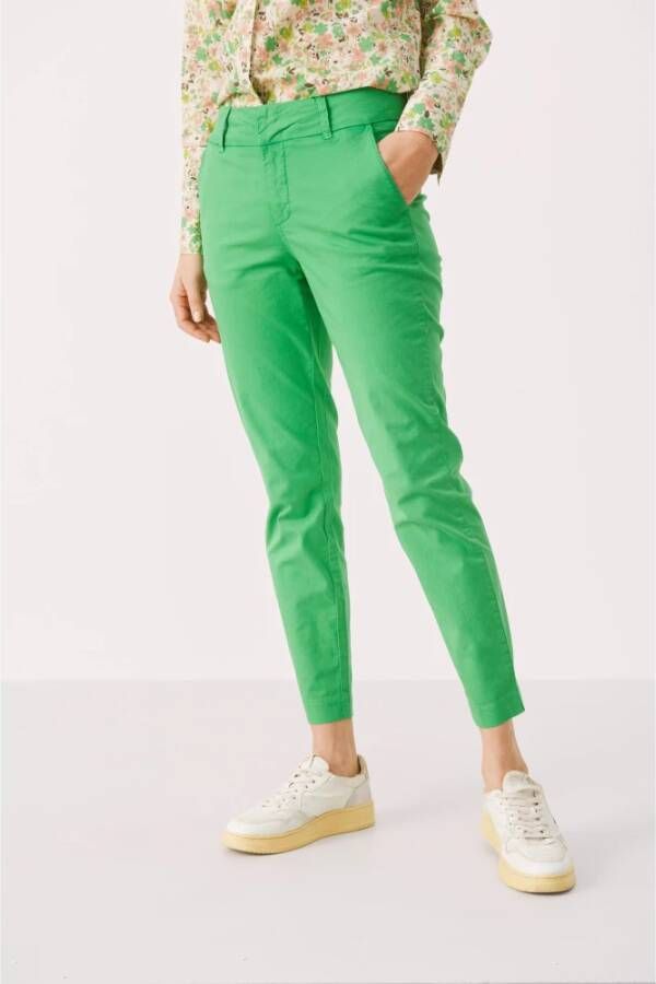Part Two Stijlvolle Comfortabele Chino`s Groen Dames