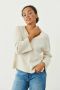 Part Two V-hals Trui met Korte Mouwen Beige Dames - Thumbnail 2