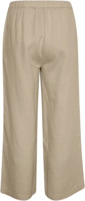Part Two Korte wijde linnen broek Beige Dames