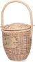 Patou Handgemaakte Rieten Stro Tas met Goudkleurig Logo Beige Dames - Thumbnail 2