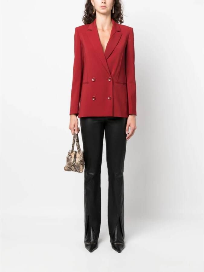 PATRIZIA PEPE Martian Red Double-Breasted Blazer Rood Dames