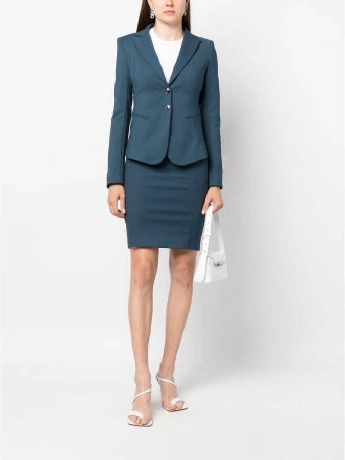 PATRIZIA PEPE Verhoog je stijl met deze prachtige petrolblauwe blazerjas Blauw Dames