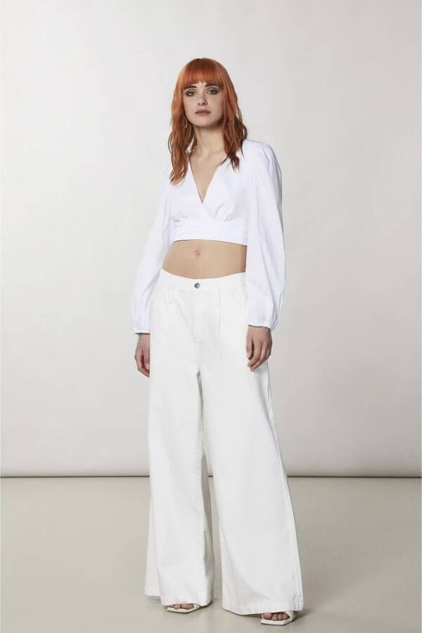 Patrizia Pepe Blouse met ballonmouwen Wit - Foto 6