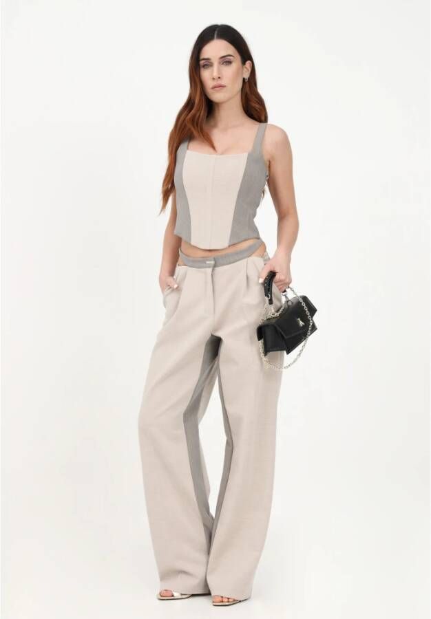 PATRIZIA PEPE Wijde broek Beige Dames