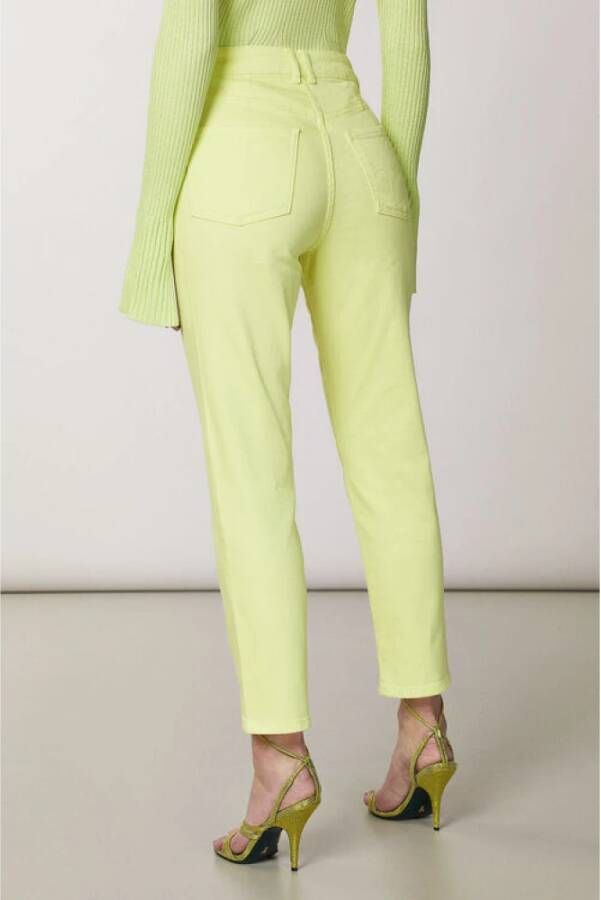 PATRIZIA PEPE Hoge Taille Sunny Lime Chino`s Geel Dames