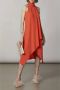 PATRIZIA PEPE Draag de hooggesloten asymmetrische jurk Orange Dames - Thumbnail 3