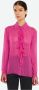 PATRIZIA PEPE Fuchsia Overhemd met Klassieke Kraag en Gouden Details Pink Dames - Thumbnail 2