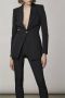 PATRIZIA PEPE Zwarte stretch stoffen jas voor een slanke en elegante silhouet Zwart Dames - Thumbnail 4