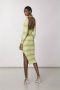 PATRIZIA PEPE Chiné-Gebreide Rib-Gebreide Viscose Jurk Groen Dames - Thumbnail 5