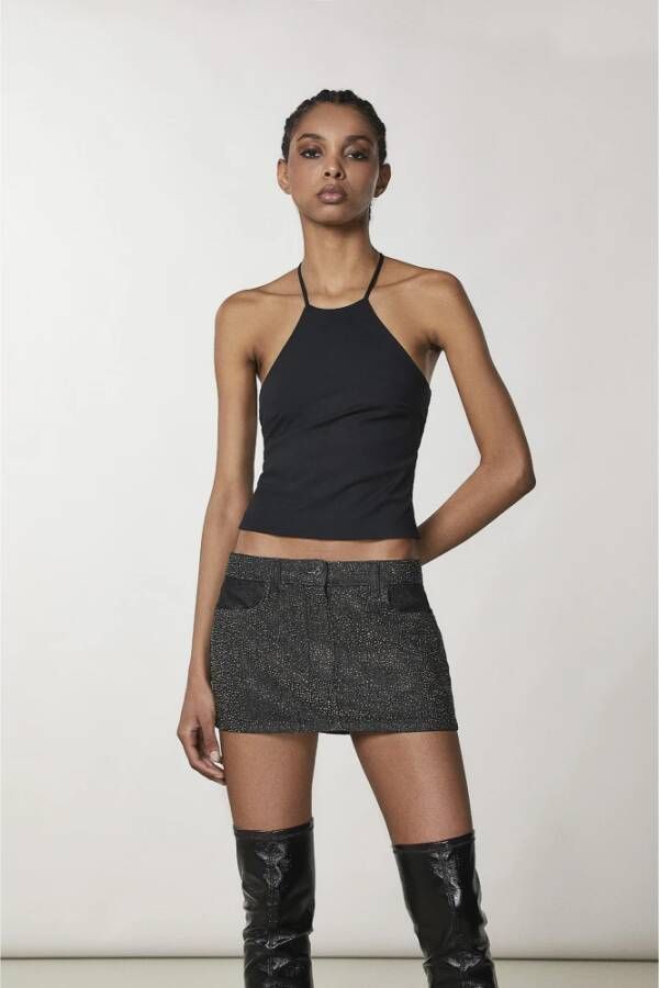 PATRIZIA PEPE Sensuele Mouwloze Jersey Top Zwart Dames