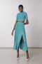 PATRIZIA PEPE Aquatische Geplooide Split Rok Groen Dames - Thumbnail 2